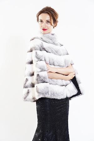 ミンクケープストール　ブラッククロス