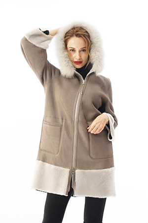 ムートンラムコート　グレージュ